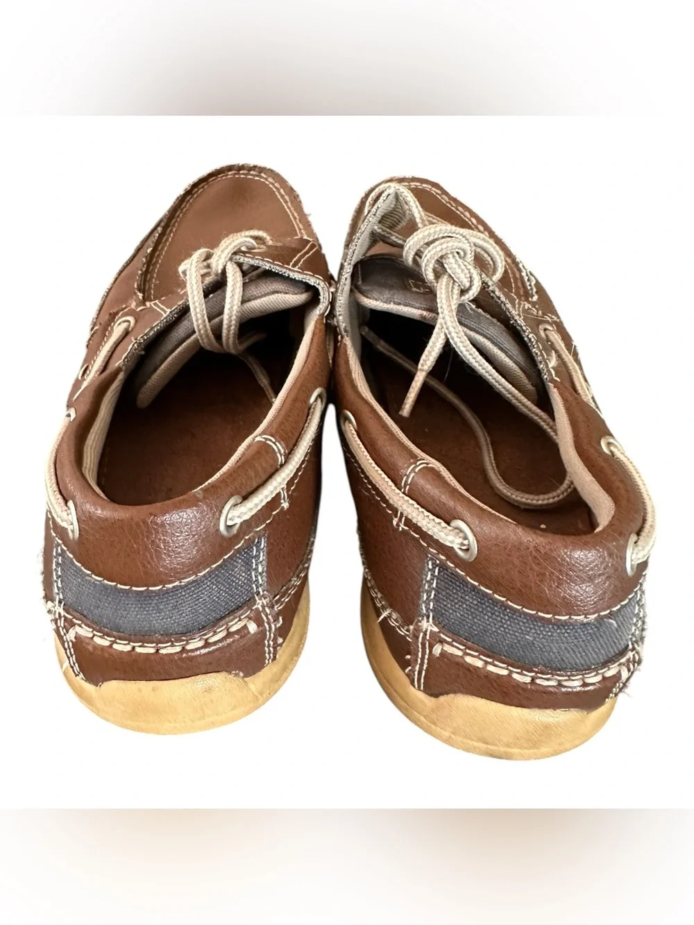 Vintage Jarman Brown Leather Moc Toe Boat Shoes Size 9